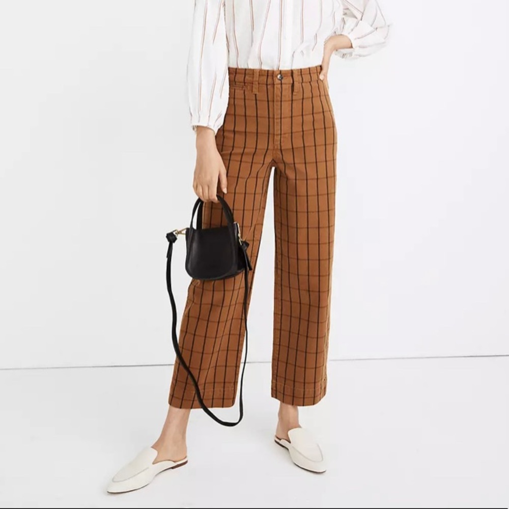 Madewell Wide Leg Emmett Crop Windowpane